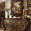 Meja Konsol Klasik Mewah Kayu Jati Ukir Gold Bellagio 100ST | Sofa Tamu Jepara - Dima Furniture Meja Konsol Klasik Mewah Kayu Jati Ukir Gold Bellagio 100ST