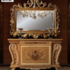 Meja Konsol Mewah Warna Gold Ukiran Jepara Bellavista 102ST | Sofa Tamu Jepara - Dima Furniture Meja Konsol Ukir Gold Furniture Klasik Mewah 76DF