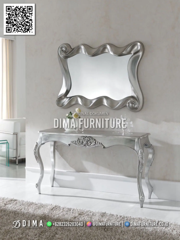 Set Meja Konsol & Cermin Silvia Silver Luxury Look 74ST
