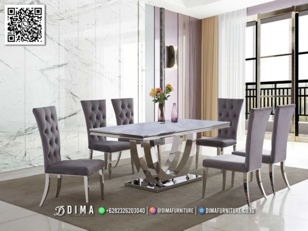 Set Meja Makan Mewah Milano Gaya Modern Minimalis 92ST