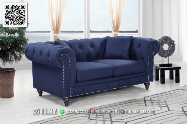 Sofa Tamu Chesterfield Premium Marliene Navy 132ST