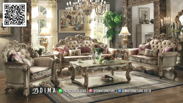 Sofa Ruang Tamu Mewah Classic Style Carving Detail 135ST