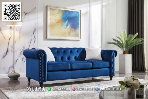 Sofa Chesterfield Minimalis Premium Royal Sapphire 168ST