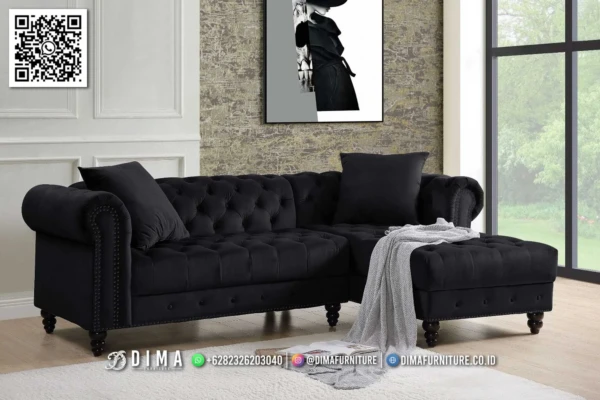 Sofa Sudut Minimalis Elegan Black Crown Popular 166ST