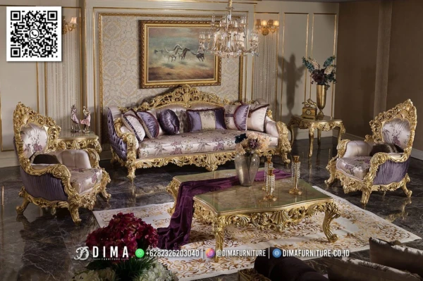 Sofa Tamu Jepara Mewah Royal Margarita Gold 161ST
