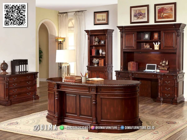 Meja Kantor Eksekutif Kayu Jati Elodie Exclusive Deal 184ST