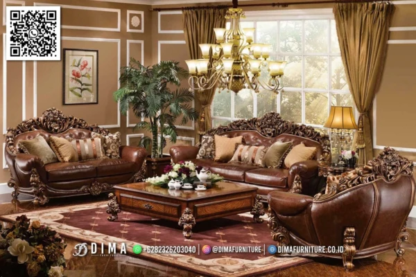 Sofa Tamu Mewah Ukir Jati Jaguar Stok Terbatas 176ST