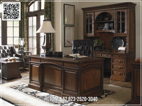 Meja Kantor Mewah Jati Grand Oxford Value Tinggi 189ST