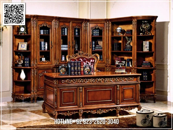 Meja Kantor Mewah Jati Mirelle Premium Finish 187ST