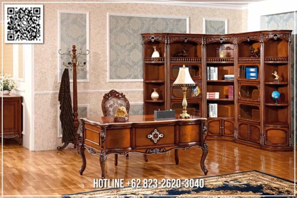 Meja Kantor Executive Ukiran Nestora Elegant Solid 190ST