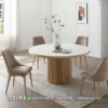 Meja Makan Bulat Mewah Minimalis Aurora Marble 213ST | Sofa Tamu Jepara - Dima Furniture Meja Makan Bulat Mewah Minimalis Aurora Marble 213ST