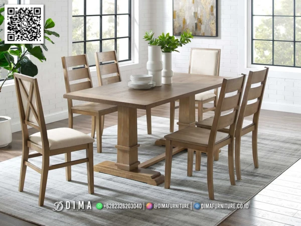 Meja Makan Minimalis Jati Austin Nyaman Murah 210ST &mdash; meja makan minimalis