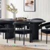 Meja Makan Minimalis Oval Elegan Brevio Set 6 Kursi 197ST