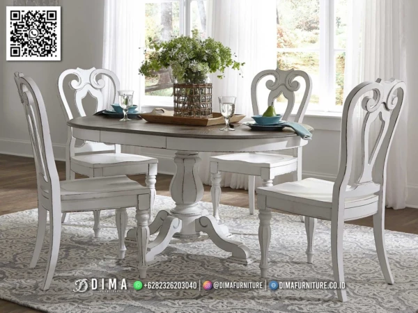 Meja Makan Minimalis Oval Putih Favorit Series 200ST