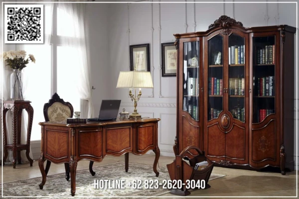 Set Meja Kantor Aviora Kokoh Kayu Solid Asli 193ST