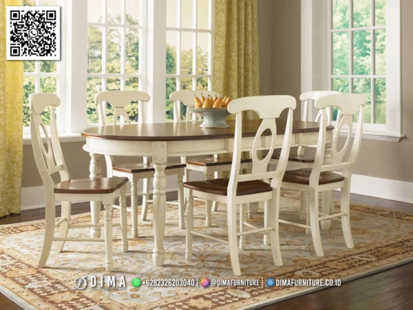 Set Meja Makan Minimalis Matteo Farmhouse Chic 211ST