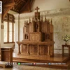 Mimbar Sambahyang Altar Gereja Jati Cathedral Prime 223ST | Sofa Tamu Jepara - Dima Furniture Mimbar Sambahyang Altar Gereja Jati Cathedral Prime 223ST
