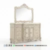 Meja Konsol Putih Duco Mewah Houston Cermin Premium 232ST | Sofa Tamu Jepara - Dima Furniture Meja Konsul Ukiran 232ST