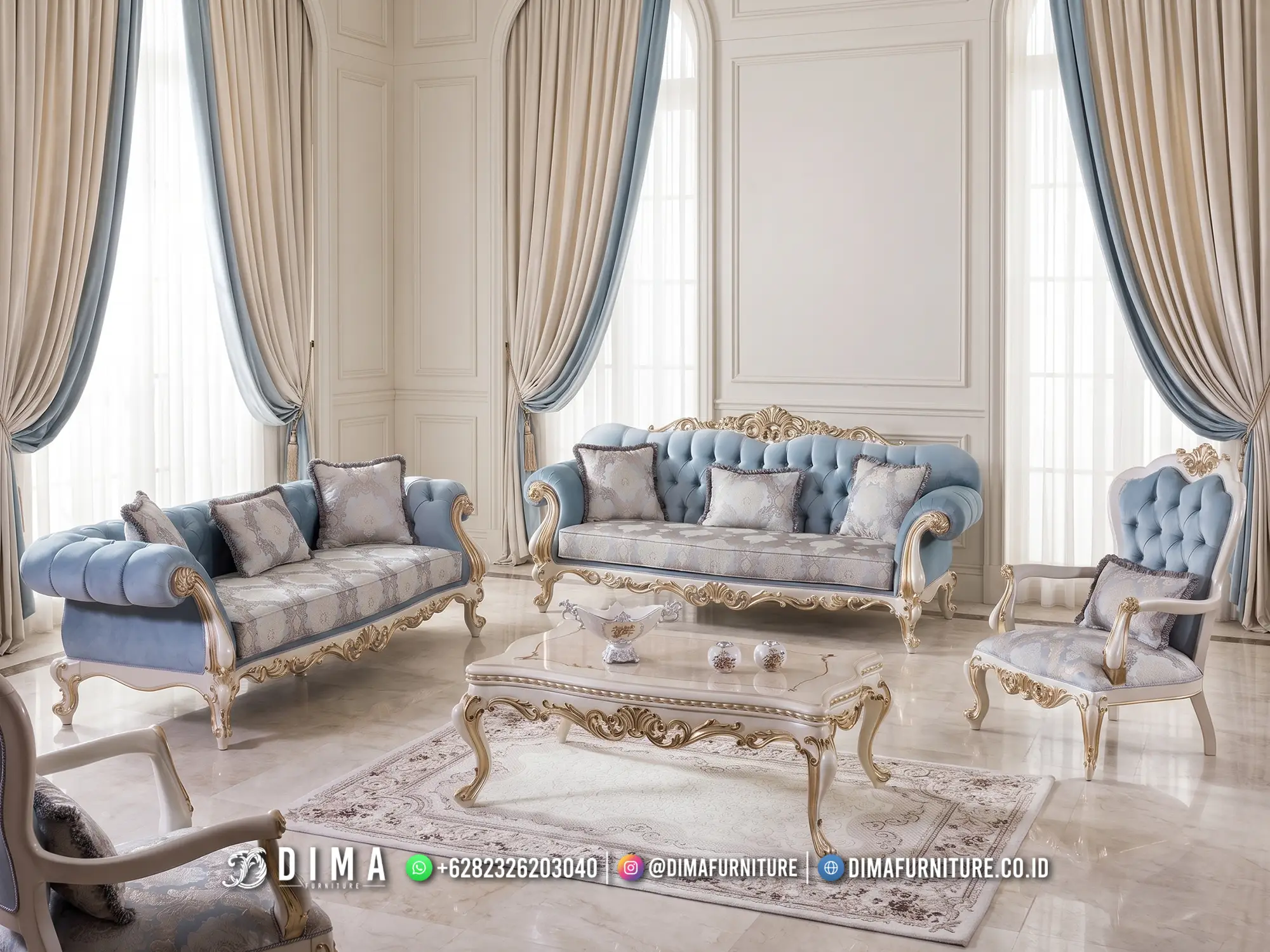 Set Sofa Tamu Mewah Sultan Ukiran Jepara Isolde 243ST | Sofa Tamu Jepara - Dima Furniture Set Sofa Tamu Mewah Sultan Ukiran Jepara Isolde