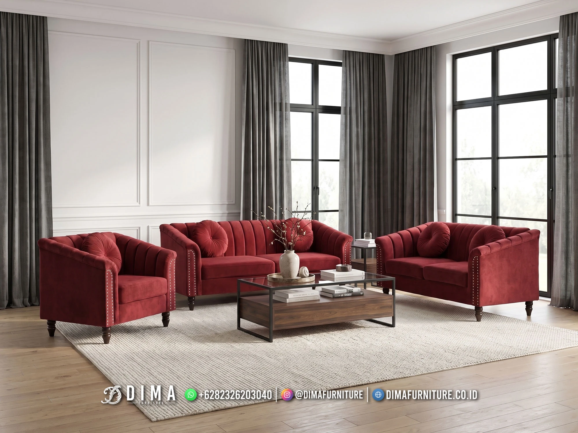 Sofa Tamu Mewah Valentina Kayu Jati Jepara 234ST | Sofa Tamu Jepara - Dima Furniture Sofa Tamu Mewah Valentina Kayu Jati Jepara 234ST